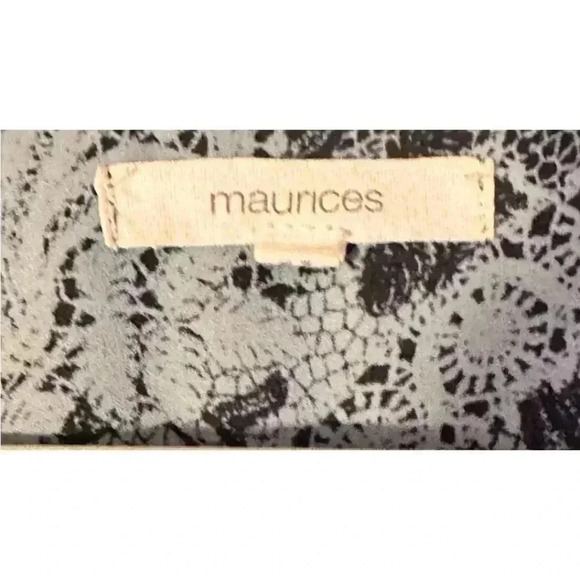 Maurice’s Ladies Long Sleeve Top Size 2 Blue Black EUC Pullover - Picture 4 of 7